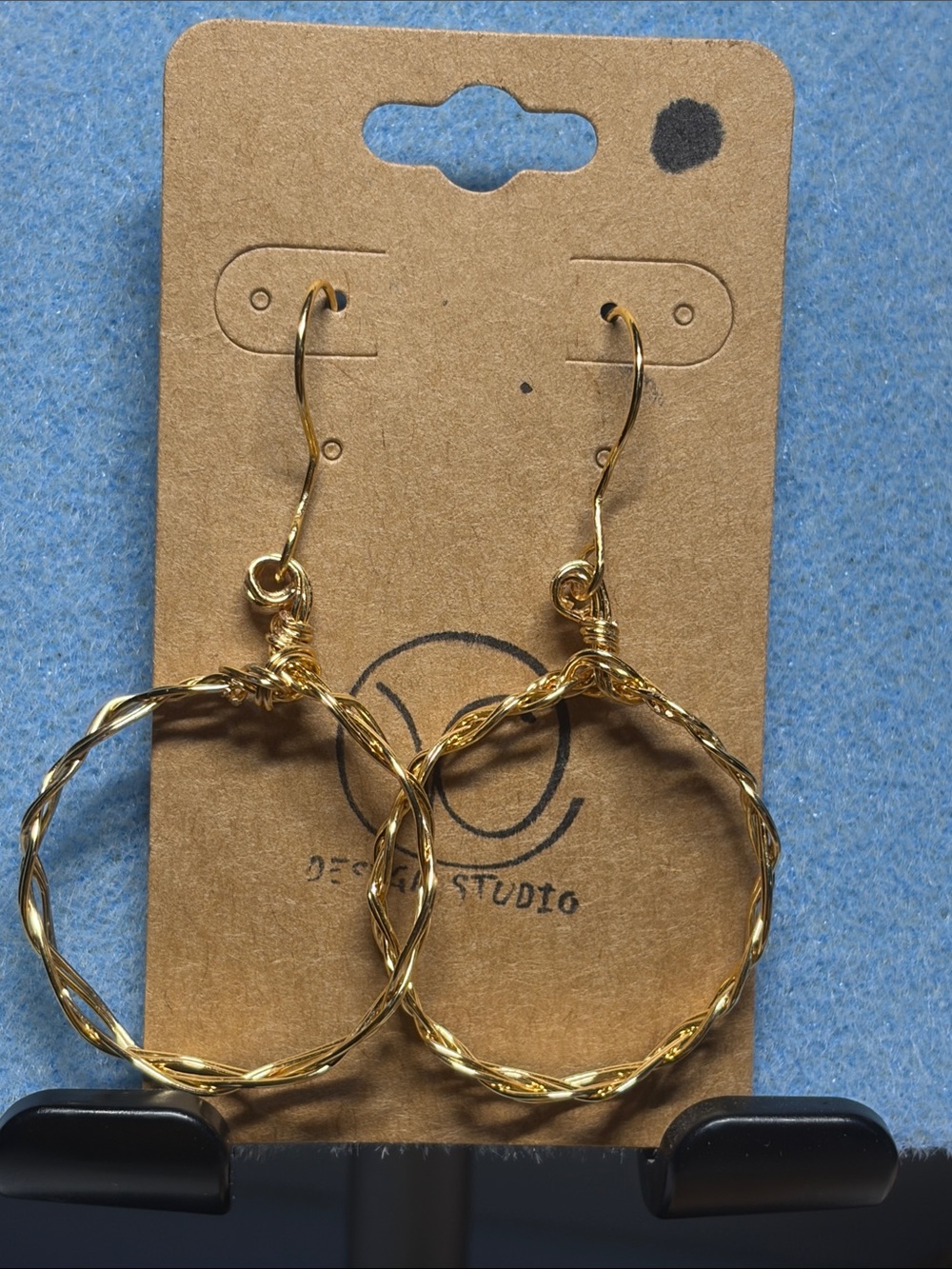 Gold Twisted Hoop Earrings
